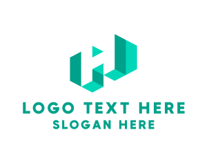 Letter H - 3D Modern Geometric Business logo design