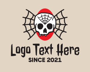 Web - Traditional Skull Web Tattoo logo design