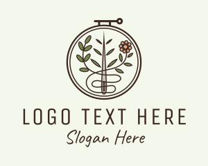 Embroidery - Needle Flower Embroidery logo design