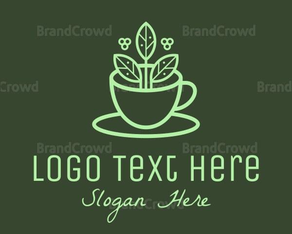 Herbal Tea Leaf Cup Logo