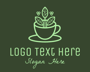 Nook - Herbal Tea Leaf Cup logo design