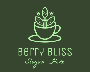 Herbal Tea Leaf Cup logo design