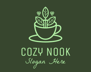 Nook - Herbal Tea Leaf Cup logo design