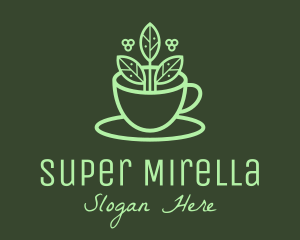 Teacup - Herbal Tea Leaf Cup logo design