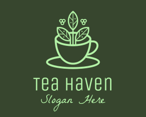 Teacup - Herbal Tea Leaf Cup logo design