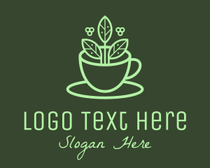 Teahouse - Herbal Tea Leaf Cup logo design