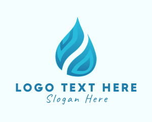Fluid - Water Element Droplet logo design