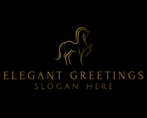 Elegant Horse Stallion logo design