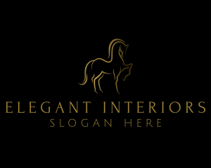 Elegant Horse Stallion logo design