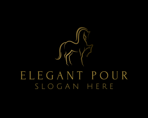 Elegant Horse Stallion logo design