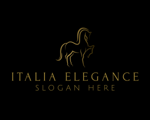 Elegant Horse Stallion logo design