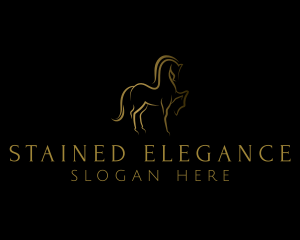 Elegant Horse Stallion logo design