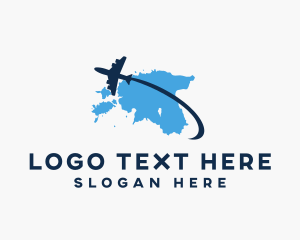 Geography - Estonia Map Flight Aviation logo design