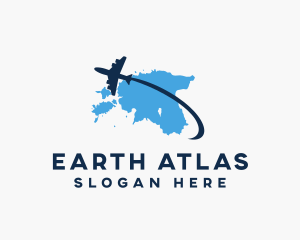 Geography - Estonia Map Flight Aviation logo design