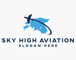 Estonia Map Flight Aviation logo design