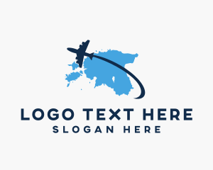 Flight - Estonia Map Flight Aviation logo design