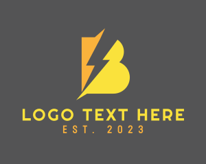 Bolt - Electric Energy Bolt Letter B logo design