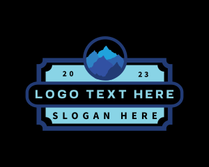 Camp - Mountain Ridge Landscape logo design