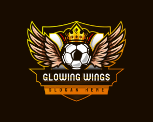 Soccer Wings Crown logo design