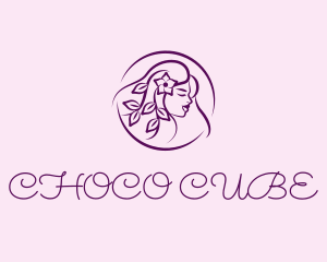 Female Floral Hairstyle Logo