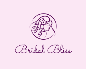 Bride - Female Floral Hairstyle logo design