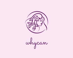 Hairstyle - Female Floral Hairstyle logo design