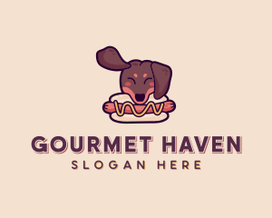 Dachshund Hotdog Sausage logo design