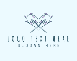 Thread - Tailoring Heart Needle logo design