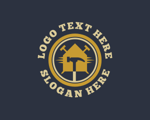 Land Developer - Hipster Hammer House logo design