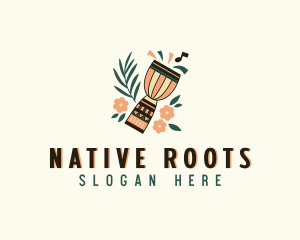 Native - Native African Drum logo design
