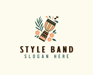 African Drum Instrument logo design