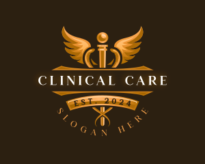 Caduceus Medical Wings logo design