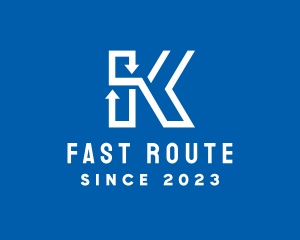 Route - Arrow Letter K Company logo design