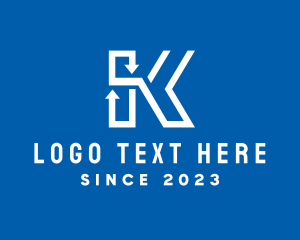 Letter K - Arrow Letter K logo design