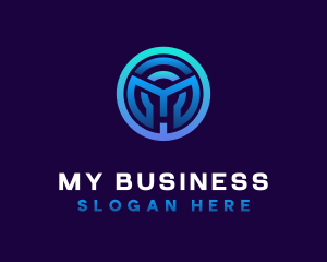 Digital Business Letter M logo design