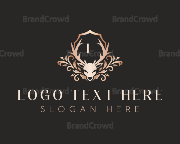 Luxury Floral Deer Logo