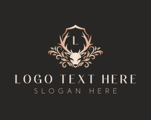 Luxury Floral Deer logo design