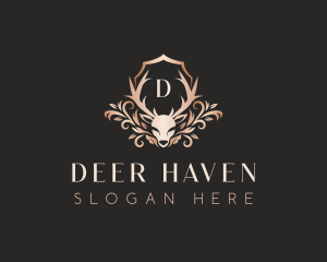 Luxury Floral Deer logo design