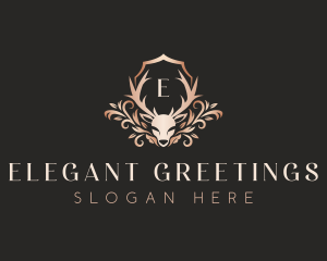 Luxury Floral Deer logo design