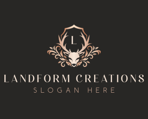 Luxury Floral Deer logo design