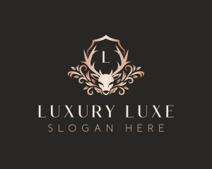 Luxury Floral Deer logo design