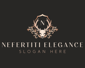 Luxury Floral Deer logo design