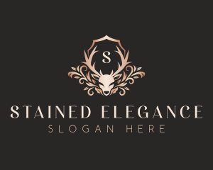 Luxury Floral Deer logo design