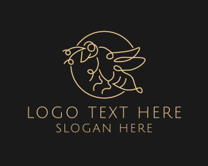 Insect - Flying Scribble Bee logo design