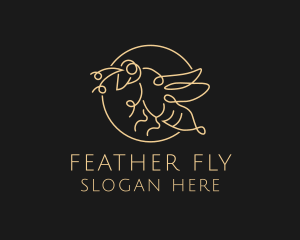 Flying Scribble Bee logo design