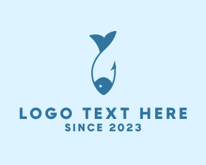 Fisherman - Fish Hook Catch logo design