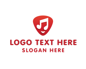 Music Store - Guitar Pick Musical Notes logo design