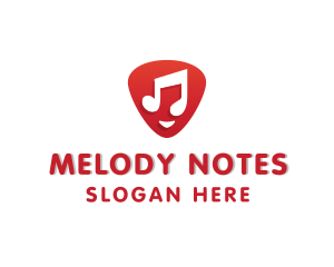 Notes - Guitar Pick Musical Notes logo design