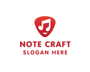 Note - Guitar Pick Musical Notes logo design