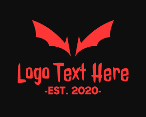 Scary - Horror Bat Wings logo design